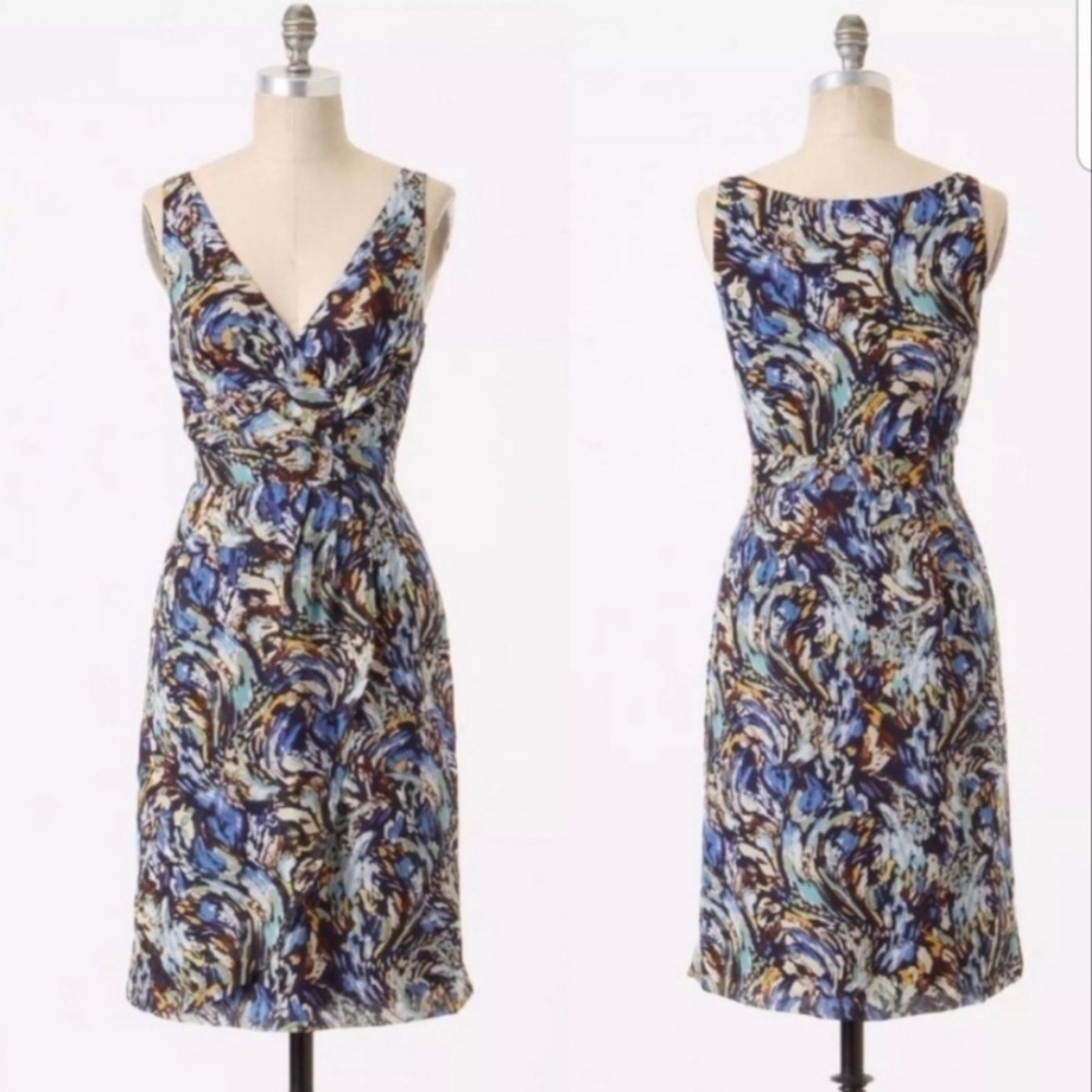 Anthropologie Moulinette Soeurs Oak Apple Silk Dress Size 2
